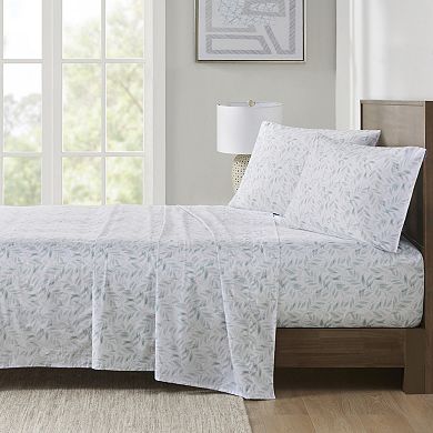 Madison Park Essentials 200 Thread Count Printed Cotton 4-Piece Sheet Set with Pillowcases