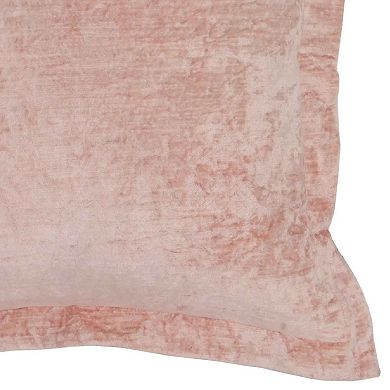 Square Fabric Throw Pillow with Solid Color and Flanged Edges, Pink