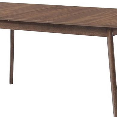 Rectanglular Wooden Dining Table With Round Corners, Walnut Brown
