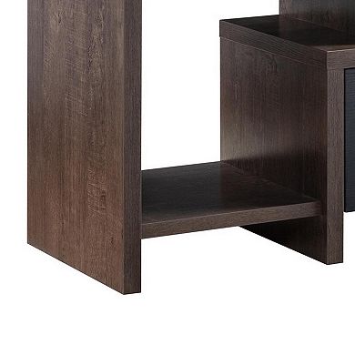 Elle 60 Inch TV Media Entertainment Console, 3 Compartments, Drawer, Walnut