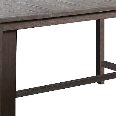Counter Height Table with 3 Open Compartments, Large, Dark Brown