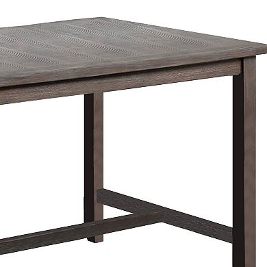 Counter Height Table with 3 Open Compartments, Large, Dark Brown