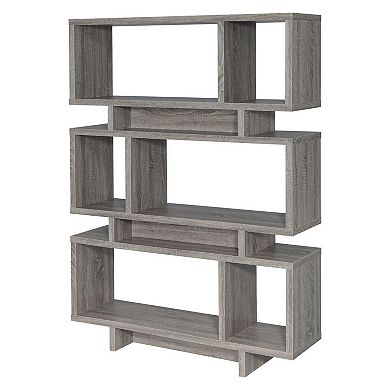 Well made Contemporary Open Bookcase, Gray