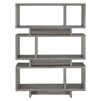 Well made Contemporary Open Bookcase, Gray