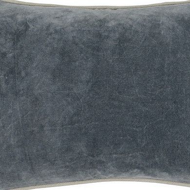 Rectangular Throw Pillow with Cotton Cover, Gray