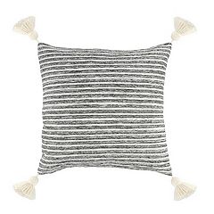 18X18 Brown Ivory + Gray Diagonal Stripe Hide Throw Pillow