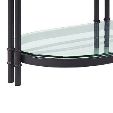 Ley 47 Inch Wood Coffee Table, Oblong, Industrial Design, Oak