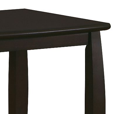 Contemporary Style Solid Wood End Table With Slightly Rounded Shape, Dark Brown