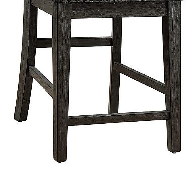 Chair with High X Shaped Back and Nailhead Trim, Set of 2, Brown