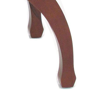 Curved Design Mission Style Stool with Slatted Seating, Brown