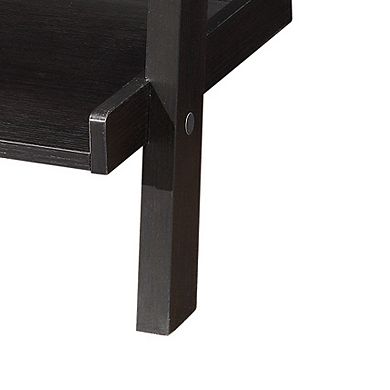 Sleek Wooden Ladder Bookcase with 5 Shelves, Brown