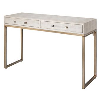 Console Table With Two Drawers And Metal Base