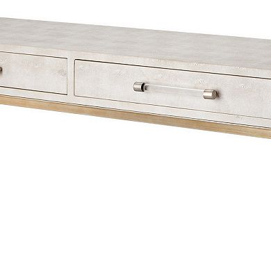 Console Table With Two Drawers And Metal Base