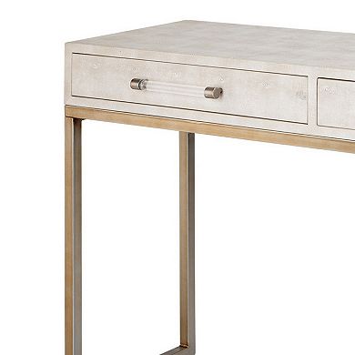 Console Table With Two Drawers And Metal Base