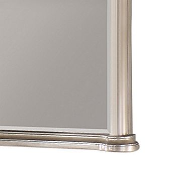 Ada 38 x 45 Rectangular Dresser Mirror, Molded Trim, Pine Wood, Brown