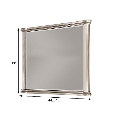 Ada 38 x 45 Rectangular Dresser Mirror, Molded Trim, Pine Wood, Brown