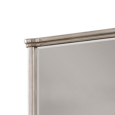 Ada 38 x 45 Rectangular Dresser Mirror, Molded Trim, Pine Wood, Brown