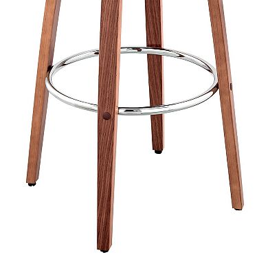 30 Inch Leatherette Barstool with Curved Cushioned Back, Brown
