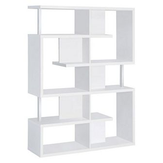 Splendid white bookcase With Chrome Support Beams