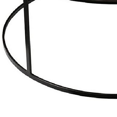 Round Metal Frame Side Table with Tubular Legs, Dark Brown