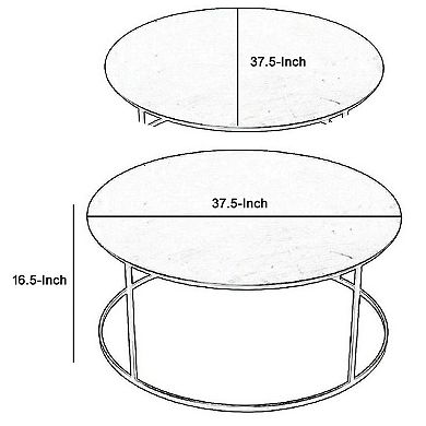Round Metal Frame Side Table with Tubular Legs, Dark Brown