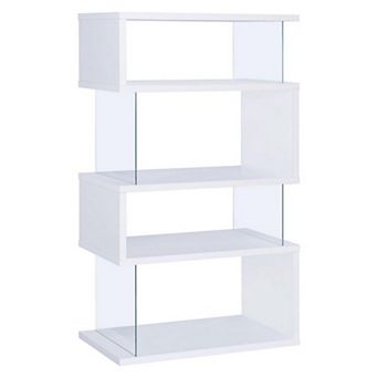 Fantastic glossy white wooden bookcase