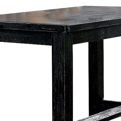 Rectangular Counter Height Table with Block Legs, Antique Black