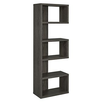 Sturdy Semi Backless Wooden Bookcase, Gray