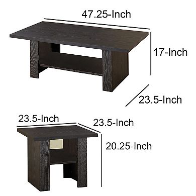 Bewildering rich black 3 piece occasional table set