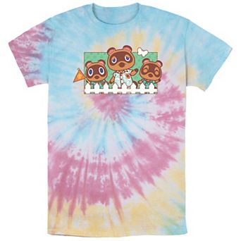 Men's Nintendo Animal Crossing New Horizons Nook Family Tie Dye Graphic Tee