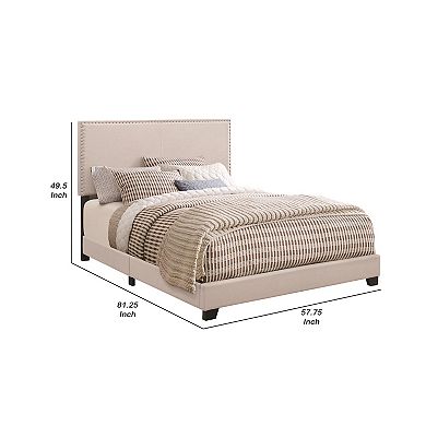 Ivory Upholstered Full Bed