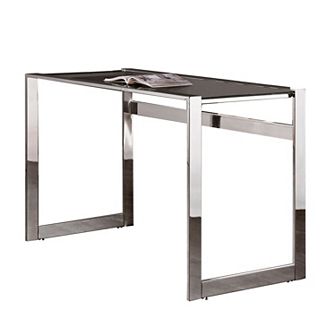 Elegantly Charmed Metal Writing Desk, Silver