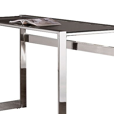 Elegantly Charmed Metal Writing Desk, Silver