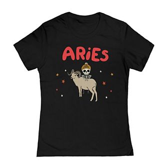Juniors' COLAB89 Thiago Correa Skeleton Zodiac Sign Aries Tee