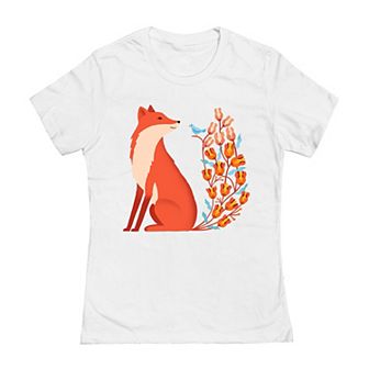 Juniors' COLAB89 Coffeeman Fox Floral Tee