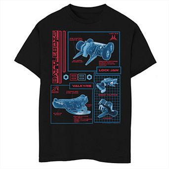 Boys 8-20 BattleBots Schematics Collage Tee