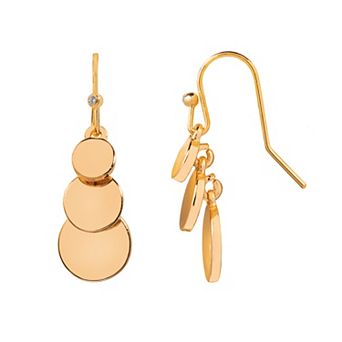 LC Lauren Conrad Gold Tone Discs Linear Drop Earrings