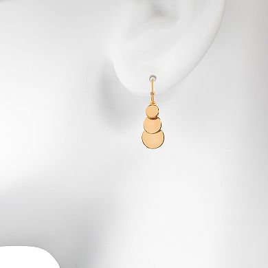 LC Lauren Conrad Gold Tone Discs Linear Drop Earrings