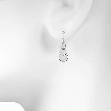 LC Lauren Conrad Silver Tone Discs Linear Drop Earrings