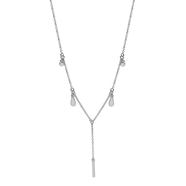 LC Lauren Conrad Silver Tone Charm Drops Y-Necklace