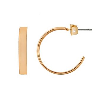 LC Lauren Conrad Gold Tone Flat C-Hoop Earrings