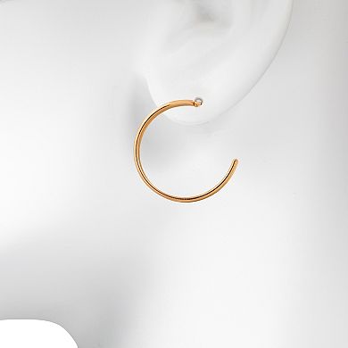 LC Lauren Conrad Gold Tone Flat C-Hoop Earrings