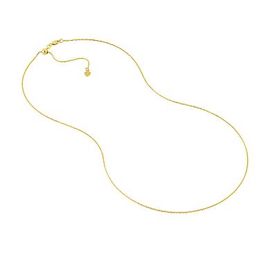 Color Romance 14k Gold Adjustable Sparkle Chain with Slider Bead