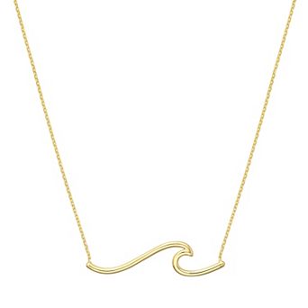 Color Romance 14k Gold Wave Design Adjustable Necklace