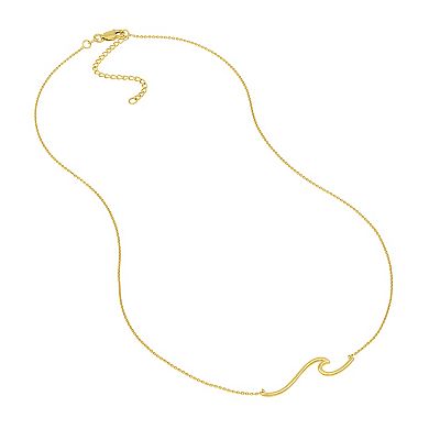 Color Romance 14k Gold Wave Design Adjustable Necklace
