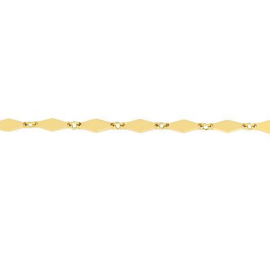 14k Gold Mirror Link Chain Bracelet