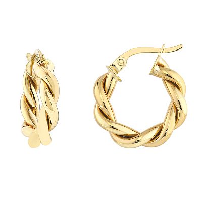 Color Romance 10k Gold Braided Tube Drop Earrings