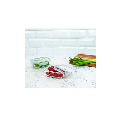 Kolorae 2-pc. Rectangle Glass Food Storage Container Set