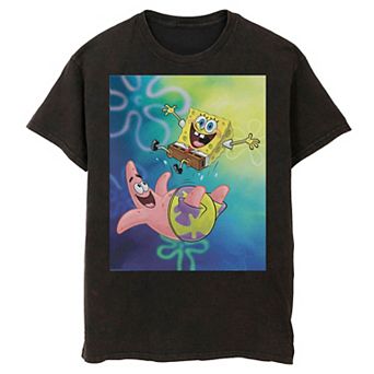 Men's Nickelodeon SpongeBob SquarePants Patrick Star Best Buddies Mineral Wash Graphic Tee