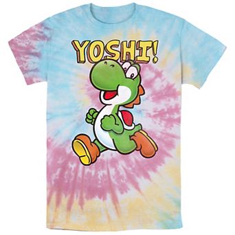 Men's Nintendo Super Mario Yoshi Running Tie Dye Graphic Tee